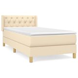 vidaXL Boxspringbed met matras, stof, crèmekleurig, 160x200 cm