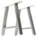 Pied de table en forme de A, 2 pièces, 70x72 cm, gris, acier