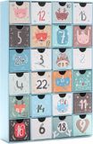 BRUBAKER Adventskalender om te vullen - Dieren Christmas Blauw