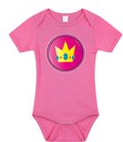 Bellatio Decorations Baby rompertje - Prinses Peach - Roze - Katoen - Korte mouw - Unisex - Maat 56