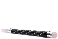 AW Gifts Silver Rose Quartz Sphere Twisted Healing Wand