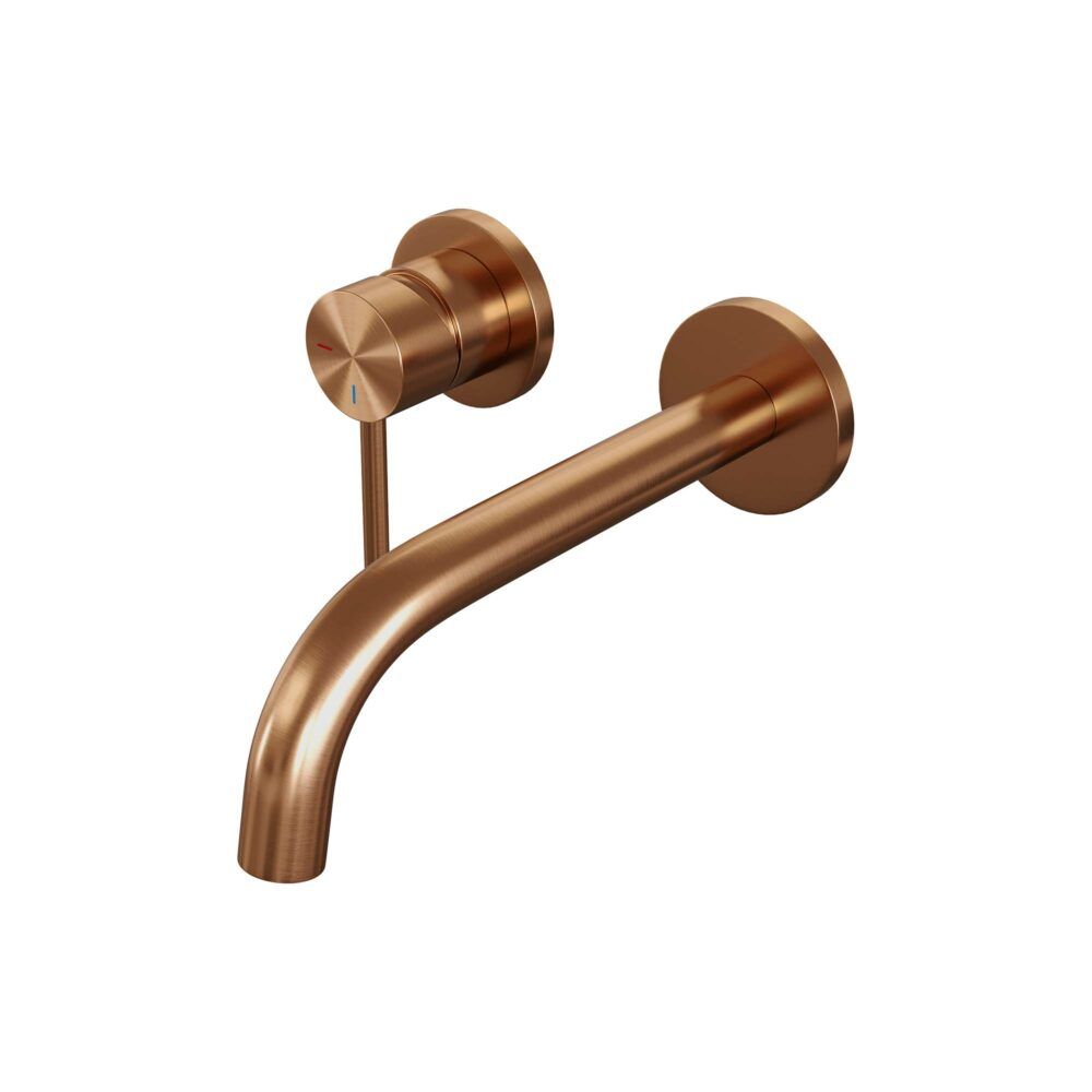 Brauer Copper Edition Inbouw Wastafelkraan - Gebogen Uitloop - Messing