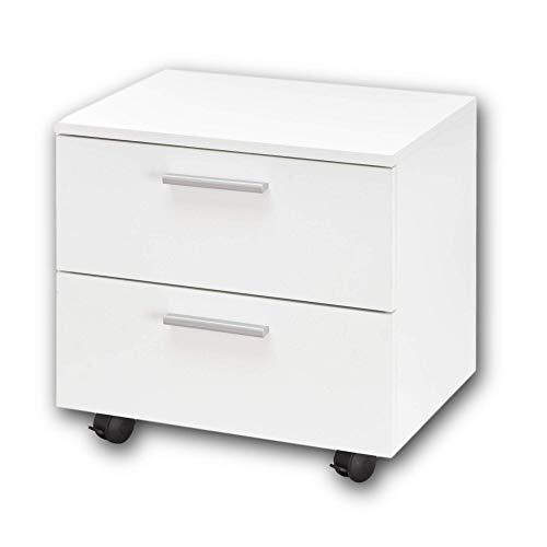 Stella Trading BIBO Praktische bureaurolcontainer - uitbreiding van opbergruimte voor de computertafel in het wit - 50 x 46 x 38 cm (B x H x D)