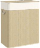 Homcom Wasmand - Bamboe - 52x32x63cm - Wit