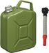 ProPlus Metalen jerrycan - legergroen - voor brandstof - met magnetische dop - 5 liter - incl. grijze schenktuit 24 cm