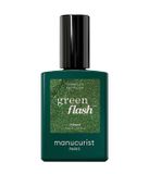 Manucurist Green Flash Nagellak, semi-permanent, parelmoergroen, groove, uv-gelnagellak, semi-permanent en led, 12-vrij, biologische bron, 84%, professionele manicure, 15 ml