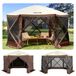 VEVOR Vouwpaviljoen, 3,05 x 3,05 m, 6-zijdige pop-up camping-overkappingstent met netramen, draagbare draagtas, grondpennen, groot tuinpaviljoen voor outdoor, camping, gazon en achtertuin