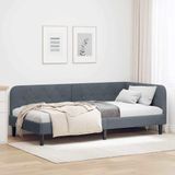 Maison Exclusive - Cadre de lit d'angle gris foncé 100 x 200 cm velours