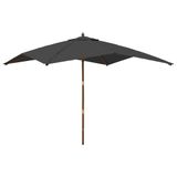 VidaXL Parasol met houten paal 300x300x273 cm antracietkleurig