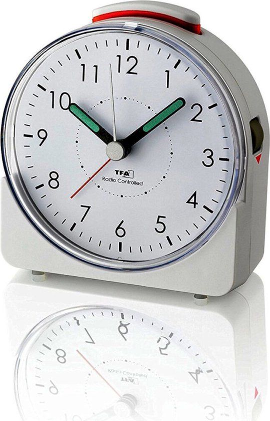 TFA Dostmann 60.1513.02 - Wekker - Analoog - Radiogestuurd - Stil uurwerk - Wit