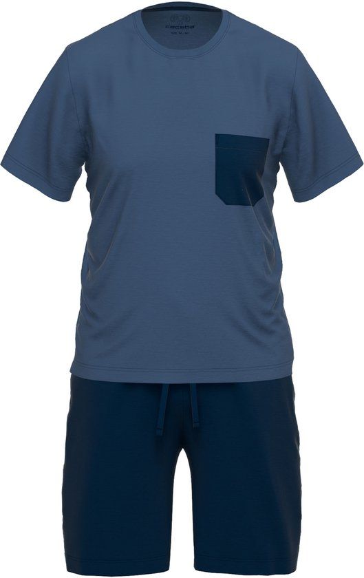 CECEBA Bamboo - Heren Pyjama korte broek - Blauw