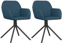 vidaXL Fauteuils pivotants 2 pièces velours bleu