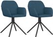 vidaXL Fauteuils pivotants 2 pièces velours bleu