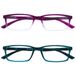 OPULIZE See 2 Stuks Blauw Licht Blokkeert Leesbril Purper Turkoois Computer Gamen Ontspiegeld Unisex BB9-5Q +2,50