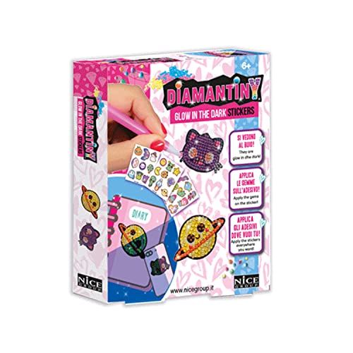 DIAMANTINY Diamond Painting Deco stickers, 3D-mozaïek-effect om te versieren met fluo-edelstenen, meerkleurig, eenheidsmaat, 90011