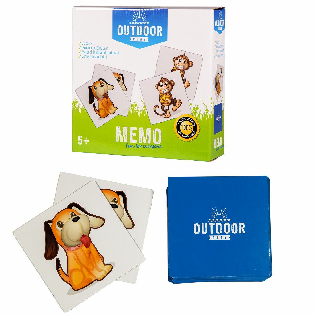 Outdoor Play Memo Card Game - Matching Game for Kids and Adults - 30 Cards - Ages 4+
