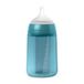 Suavinex, Siliconen babyfles, 240 ml, fysiologische speen van siliconen SX Pro, met antikoliekventiel, middelhoge stroming fles (M), voor baby's vanaf 3 maanden. Colour Essence Ocean Blue