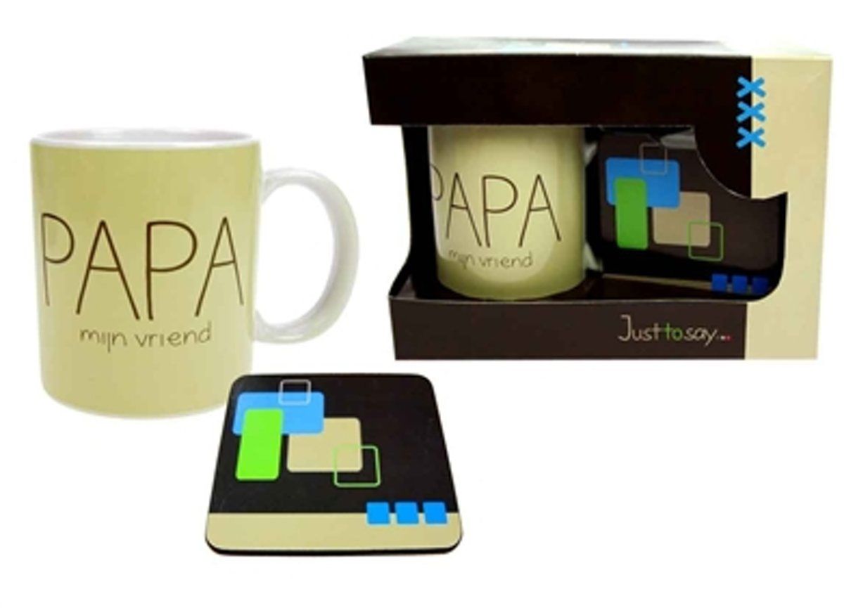 Gifa Giftset mok + onderzetter Papa mijn vriend
