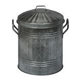 Relaxdays Asemmer met deksel, handgrepen, 10 liter, verzinkt ijzer, metalen emmer voor kolen, as, open haard, zilver