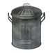 Relaxdays Asemmer met deksel, handgrepen, 10 liter, verzinkt ijzer, metalen emmer voor kolen, as, open haard, zilver