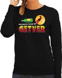 Bellatio Decorations Bol Funny emoticon sweater Helemaal naar de getver zwart voor dames - zuipen / drank - Fun / cadeau trui L