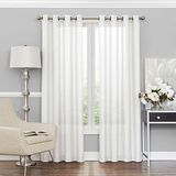 Eclipse Sheer Bedroom-Liberty 52" x 95" Licht Filtering Tule Top Enkele Raam Panel Gordijn Woonkamer, Wit