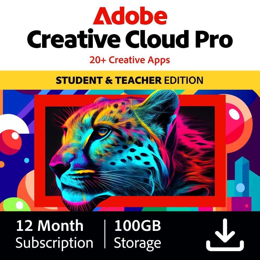 Adobe Creative Cloud Student & Teacher - 12 maanden - 1 apparaat - Digitaal (PC/Mac)