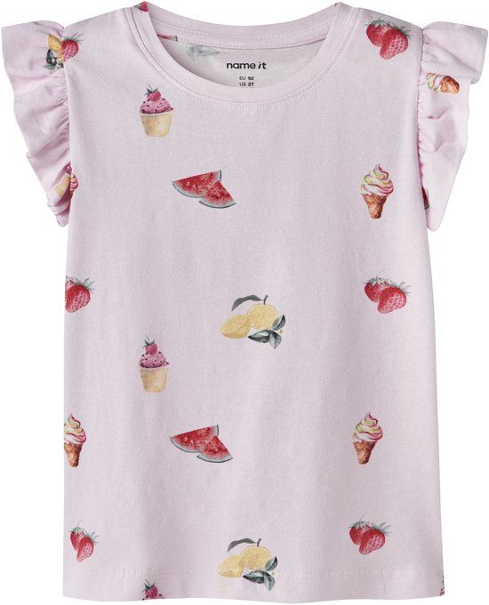 NAME IT NMFJOVINER SS TOP BOX Meisjes T-shirt Maat 92 Katoen/Elastaan Roze