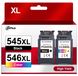 Canon Cartouches d'encre 545/546 XL, multipack avec 2 pièces (1 noir, 1 couleur)