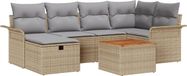 vidaXL - Banc de jardin - Set - 7 - pièces - Beige - poly - rotin