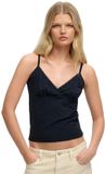 Superdry Athletic Essential Lace Trim Mouwloos T-shirt Zwart M Vrouw