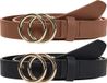 ONLY - ONLRASMI FAUX LEATHER JEANS BELT 2-PACK - Bruin