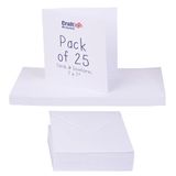Craft UK 385 064 1064 7 x 7 inch kaart en envelop pak van 25 - wit