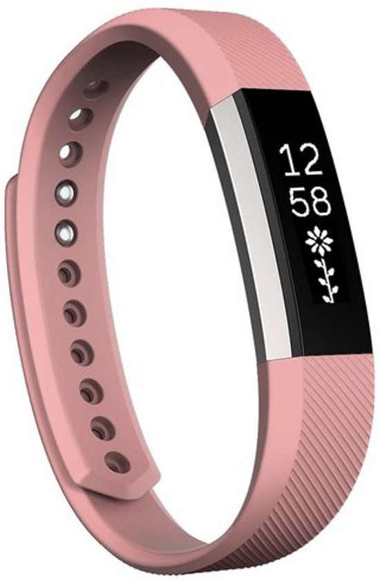 Qubix bandje voor Fitbit Alta HR bandje - Roze - Large - Rubberen siliconen sport bandje - Geschikt voor FitBit Alta & Alta HR