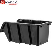 KADAX Workshop stapelkist, stapelbox van PP-kunststof, opbergbox in verschillende maten, opbergdozen voor gereedschapswand, opbergdoos, sorteerdoos (zwart, 20 stuks, 155 x 100 mm)