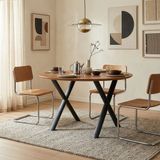 en.casa Tafelonderstel set van 2 Klixjö X vorm 72x70 cm zwart