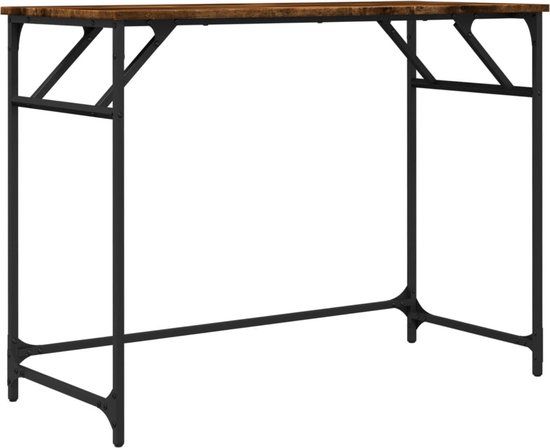 vidaXL Bureau - 100x45x76 cm - Hout - Gepoedercoat Staal - Gerookt Eiken