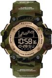 Activa Digital ACW8082-021 Montre numérique homme - Vert - Plastique - 50 mm