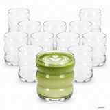 MamboCat Set van 12 MATCHA-drinkglazen van 360 ml met golvend ontwerp