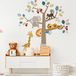 Muursticker Jungle Dieren in het Hout H90 x 60 cm