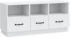 vidaXL meuble TV avec tiroir Blanc 102 x 34,5 x 47 cm Bois traité