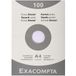 Exacompta 13206E indexkaarten, geruit, 5x5, ongeperforeerd, 210 x 297 mm, wit, 100 stuks