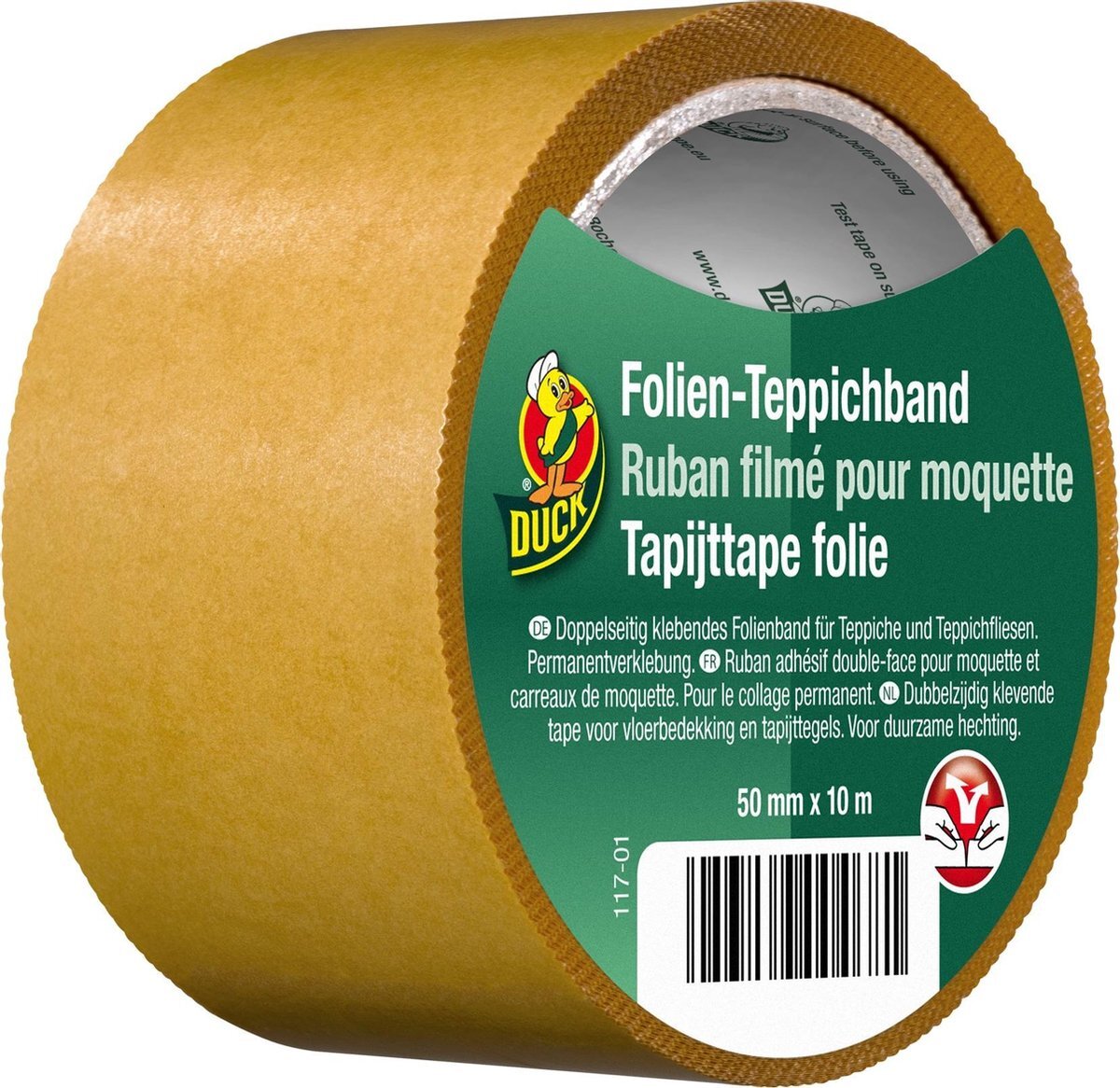 DUCK tapijttape – folie – 50 mm x 10 m