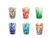 H&H Veneziano Bekerset van glas, meerkleurig, 5 cl, volgens Muranotechniek, vervaardigd in Italië, 6 stuks