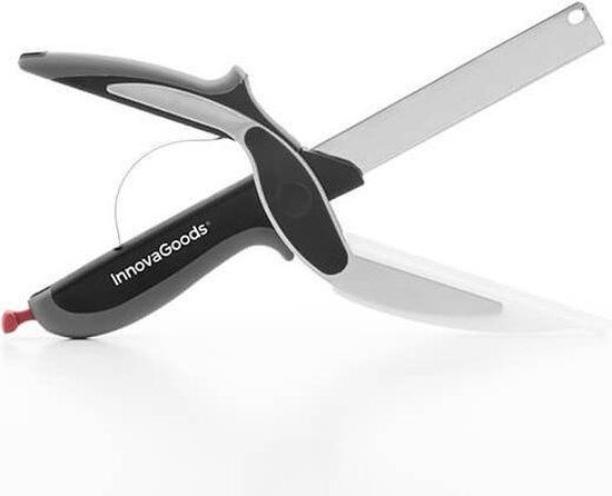 Innovagoods Keuken Mes/Schaar In 1 - Met Ingebouwde Snijplank - Wit