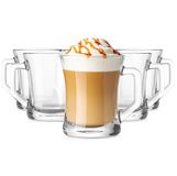 Glasmark KROSNO 1992 Koffieglas Koffie Glas Met Handvat Thee 200 ml Robuust Vaatwasserbestendig Hoogglans Transparant