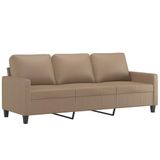 vidaXL - Driezitsbank - 180 cm - kunstleer - cappuccinokleurig