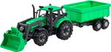 Cavallino Bruder Cavallino tractor met lader en aanhang kiepwagen groen, schaal 1:32