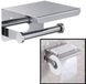 Merkloos Decopatent Toiletrolhouder Rvs - Toiletrolhouder met telefoonhouder / plankje - Toilet / WC papier rolhouder - Wandmodel - Zilver