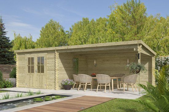 Outdoor Life Products Outdoor Life Blokhut St. Louis Groen Geïmpregneerd 701 x 319 cm